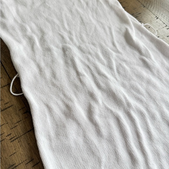 White Sleeveless Dress with Fringe Hem Cotton blend - Picture 2 of 7